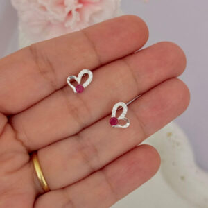 Topos de corazon en plata ley 925