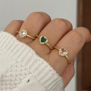 Anillo Corazón con Cristal