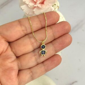 CADENA DE NIÑO CON PIEDRA AZUL