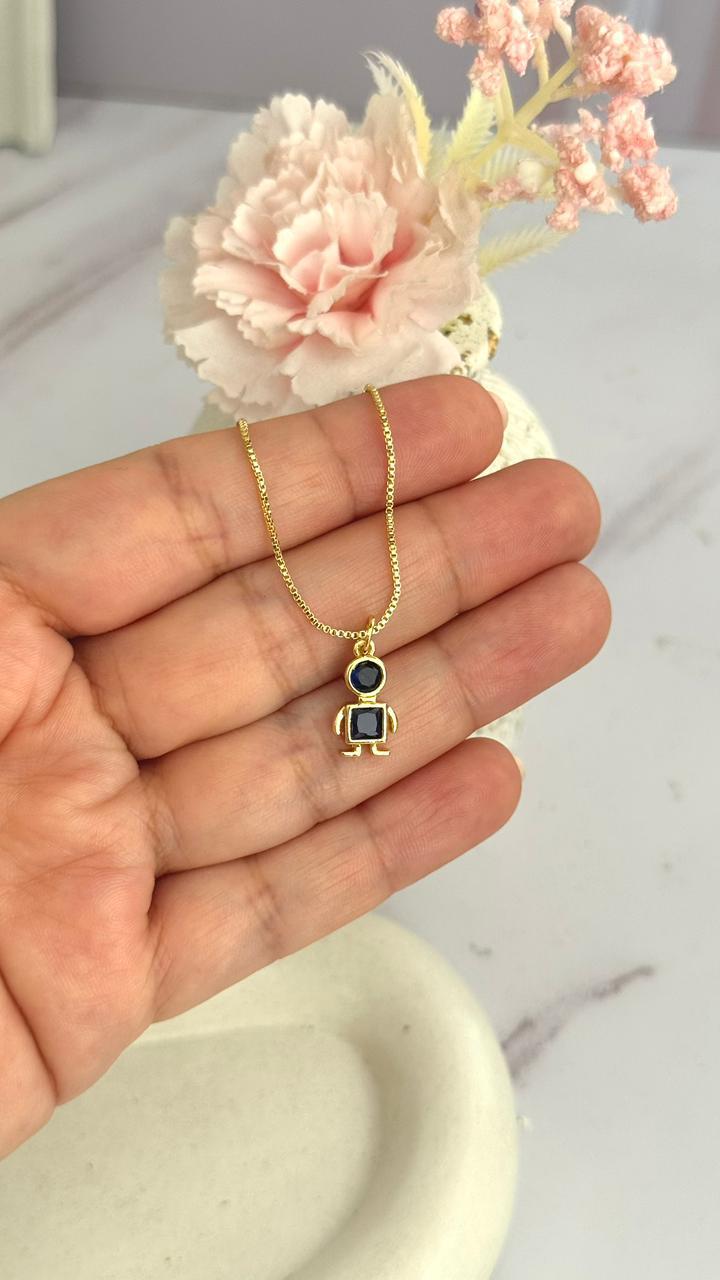 CADENA DE NIÑO CON PIEDRA AZUL