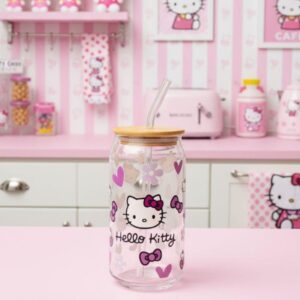 Vaso con tapa y pitillo de Hello Kitty