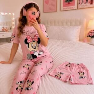 Pijama 3 Piezas Minnie Mouse Rosa 💖🐭