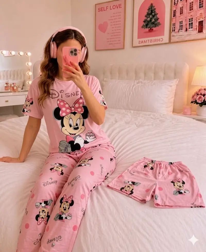Pijama 3 Piezas Minnie Mouse Rosa 💖🐭