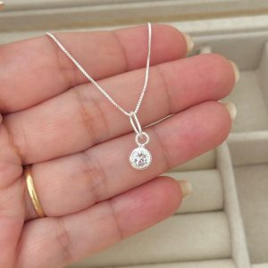Cadena circon plata ley 925
