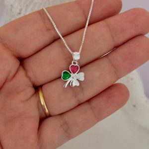 Cadena trebol plata ley 925